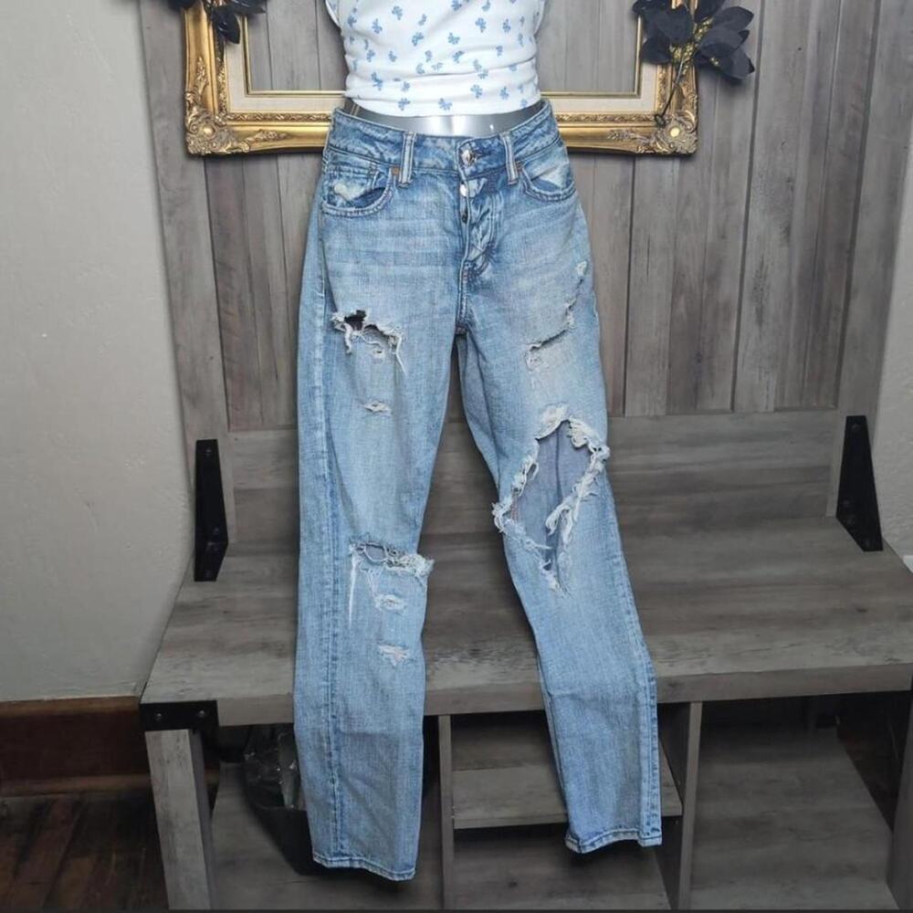 American eagle distressed baggy jeans